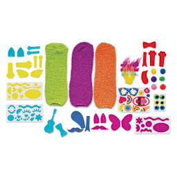 Creativity for Kids Make Your Own Sock Puppets - Components of package shown