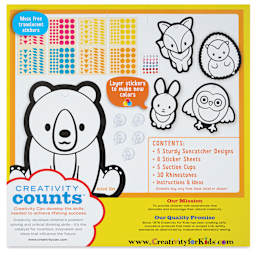 Creativity for Kids Sticker Suncatchers Kit, back of the packaging 