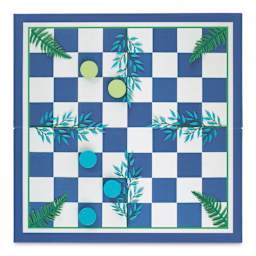 Galison Botanica 2 in 1 Travel Game Set (Checkerboard with game pieces)