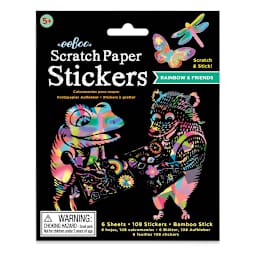 Eeboo Rainbow and Friends Scratch Paper Stickers