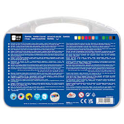 Milan Assorted Poster Paint Set, back of packaging