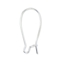 Ear Wires Kidney 25mm   Silver-Plated, 20/Pkg. - Peggable