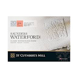 St Cuthberts Mill Saunders Waterford Watercolor Block, Hot-Press, 20 in x 14 in, 20 Shts./Block