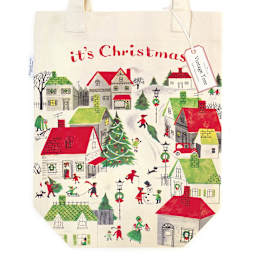 Seasonal Vintage Inspired Tote Bag Christmas Village