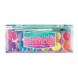 Chroma Blends Watercolor Paint Sets 12-Color Pearlescent Set with Brush