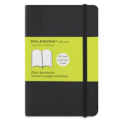 Moleskine Classic Soft Cover Notebook - Black, Blank, 5-1/2" x 3-1/2"