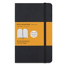 Moleskine Classic Soft Cover Notebook - Black, Ruled, 5-1/2" x 3-1/2"