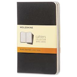 Moleskine Cahier Journals - Black, Ruled, Pkg of 3, 5½'' × 3½''