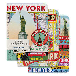 Cavallini New York Mini Notebooks, package of 3