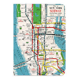 Cavallini Vintage New York Mini Notebook (Subway map cover)