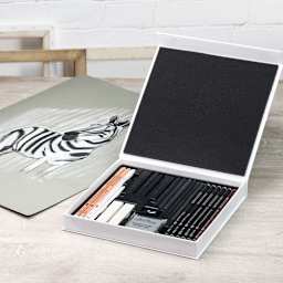 Black & White Box Drawing 25-Piece Set 25-Piece Box Set