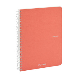 Fabriano Ecoqua Original Spiral-Bound Notebook, 5.8 in x 8.3 in, A5, Graph, 70 Sheets, Flamingo