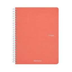 Fabriano Ecoqua Original Spiral-Bound Notebook, 5.8 in x 8.3 in, A5, Graph, 70 Sheets, Flamingo