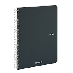 Fabriano Ecoqua Original Spiral-Bound Notebook, 5.8 in x 8.3 in, A5, Graph, 70 Sheets, Dark Green