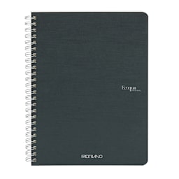 Fabriano Ecoqua Original Spiral-Bound Notebook, 5.8 in x 8.3 in, A5, Graph, 70 Sheets, Dark Green
