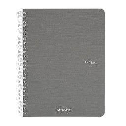 Fabriano Ecoqua Original Spiral-Bound Notebook, 5.8 in x 8.3 in, A5, Lined, 40 Sheets, Grey
