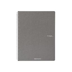 Fabriano Ecoqua Original Spiral-Bound Notebook, 8.3 in x 11.7 in, A4, Lined, 70 Sheets, Grey