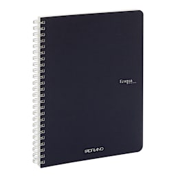 Fabriano Ecoqua Original Spiral-Bound Notebook, 5.8 in x 8.3 in, A5, Lined, 70 Sheets, Navy
