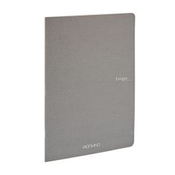 Fabriano Ecoqua Original Staple-Bound Notebook, 5.8 in x 8.3 in, A5, Dotted, 40 Sheets, Grey