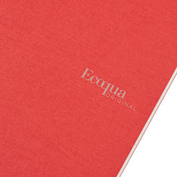 Fabriano Ecoqua Original Staple-Bound Notebook, 5.8 in x 8.3 in, A5, Dotted, 40 Sheets, Red