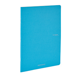 Fabriano Ecoqua Original Staple-Bound Notebook, 5.8 in x 8.3 in, A5, Graph, 40 Sheets, Turquoise