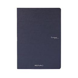 Fabriano Ecoqua Original Staple-Bound Notebook, 5.8 in x 8.3 in, A5, Lined, 40 Sheets, Navy