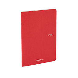 Fabriano EcoQua Original Staple-Bound Notebook, 8.3 in x 11.7 in, A4, Dotted, 40 Sheets, Red