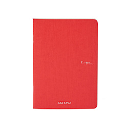 Fabriano EcoQua Original Staple-Bound Notebook, 8.3 in x 11.7 in, A4, Dotted, 40 Sheets, Red