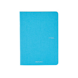 Fabriano EcoQua Original Staple-Bound Notebook, 8.3 in x 11.7 in, A4, Dotted, 40 Sheets, Turquoise