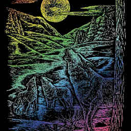 Engrave Art Rnbw Engrav Howl Wlv