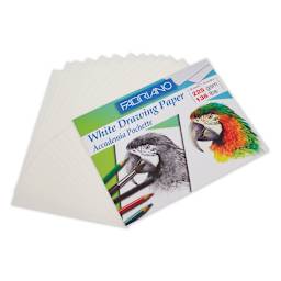Fabriano Accademia White Drawing Paper Pochette, 138 lb./225 gsm, 12 Sheets, 9 1/2 in x 12 1/2 in