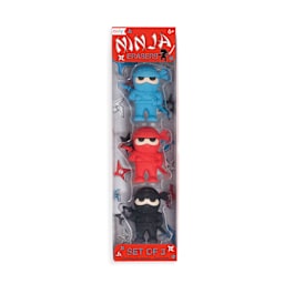 OOLY Ninja Erasers, Pkg of 3