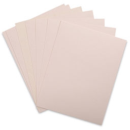 Blick Cards and Envelopes - Several sheets of Luxe Blush Text paper in fan