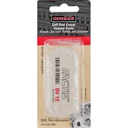 General Pencil Factis Soft Oval Eraser, Carded