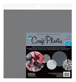 Grafix Craft Plastic, 12 in x 12 in, 25 Shts./Pkg., Opaque Grey