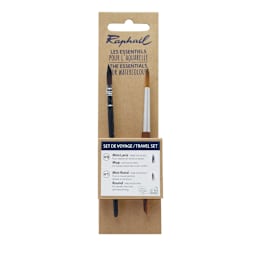 Raphael Essentials Acrylic & Watercolor Brush Set, Watercolor, 2-Brush Set, Travel