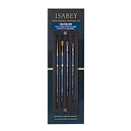 Isabey Isacolor Brush Set, Mop Size 4/0 & 00, Round Size 2, Wash Size 2