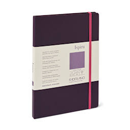 Fabriano Ispira Hard-Cover Notebook, 5.8 in x 8.3 in, Blank, Purple