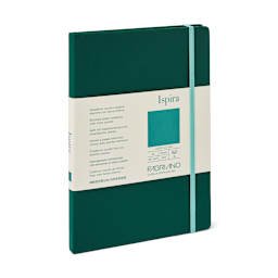 Fabriano Ispira Hard-Cover Notebook, 5.8 in x 8.3 in, Blank, Green