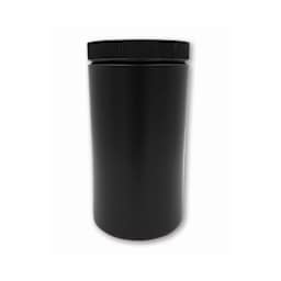 32 oz. Opaque Black Bottle (Plastic Wide-Mouth with Lid) - 3.75" diameter x 6.75" length