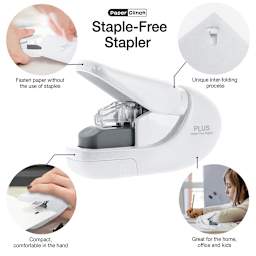 Paper Clinch Staple-Free Staplers White