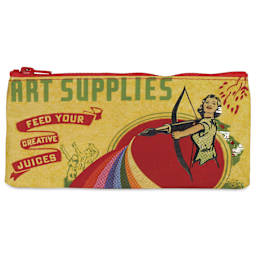 Blue Q Zipper Pencil Pouch - Art Supplies, 8-1/2" x 4-1/4", front