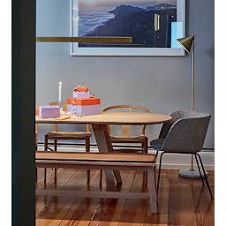 Semikolon Cutting Edge Nesting Gift Boxes - Tangerine/Lavender, Set of 3 (on table)