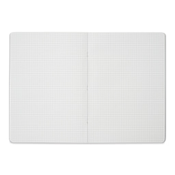 Fabriano EcoQua Staplebound Notebook - Black, 11.7" x 8.3", Graph (open to show paper)