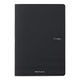 Fabriano EcoQua Staplebound Notebook - Black, 11.7" x 8.3", Graph (front view)