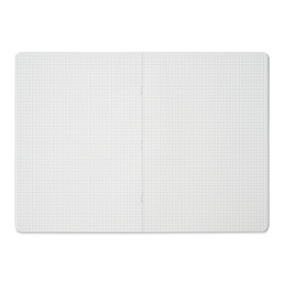Fabriano EcoQua Staplebound Notebook - Gray, 11.7" x 8.3", Graph (open to show paper)