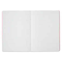 Fabriano EcoQua Staplebound Notebook - Red, 11.7" x 8.3", Graph (open to show paper)