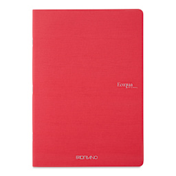 Fabriano EcoQua Staplebound Notebook - Red, 11.7" x 8.3", Graph (front view)