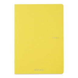 Fabriano EcoQua Staplebound Notebook - Yellow, 11.7" x 8.3", Graph (front view)