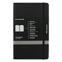 Moleskine Pro Collection Notebook - Large, Black, Soft Cover, 8-1/4" x 5"